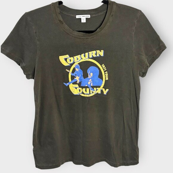 OOAK James Perse Graphic Print Band Tee 1 S T-Shirt 70s Rock Distressed